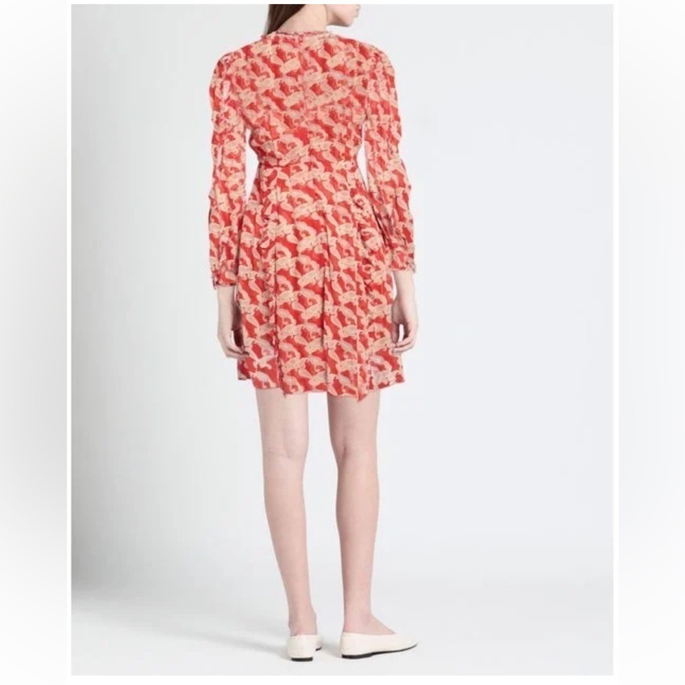 THE KOOPLES: WRAPAROUND SHORT PRINTED DRESS WITH FRILLS ❤️ size 2 - Picture 5 of 13